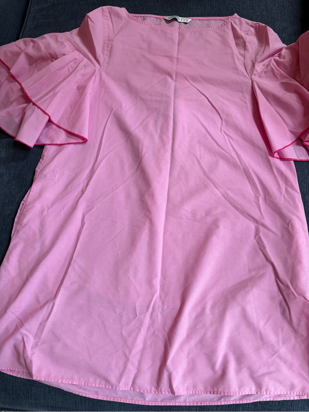 Zara Pink Ruffle Sleeve Tunic Top